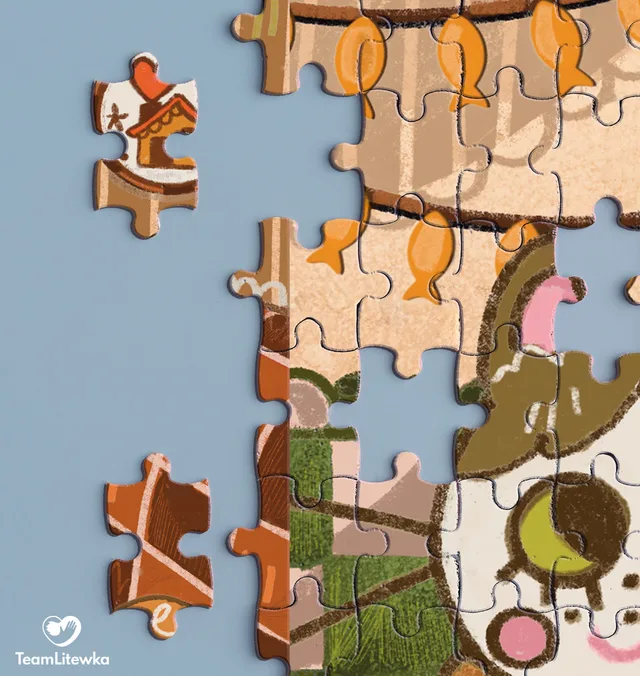 Teil eines Zwierzokalendarz-Puzzles
